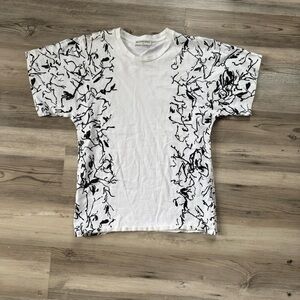 Balenciaga White and Black Short Sleeve Tee